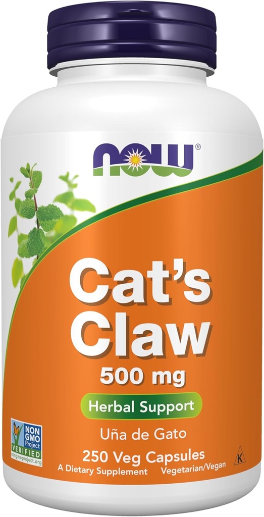 Suplemen SEKARANG, Cakar Kucing 500 mg, Proyek Non- GMO Diverifikasi, Suplemen Herbal, 250 Cacah (Paket 1)