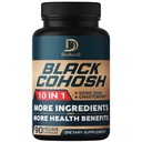 Suplemen Black Cohosh - 3 bulan untuk Menopause & Imune Health - Blend of 12 PowerHerb Includes Dong Quai, Chasteberry, Wild Yam, Red Clover, Black Pepper & Lainnya - 90 Vegan Capsules
