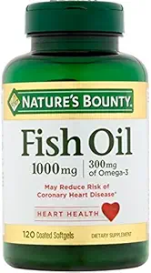 Nature 's Bounty 300 mg Omega-3 1000 Fish Oil mg Softgels 120 lapisan Lembut Gels (Kemasan 2)