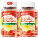 Super Vitamin B Complex Filled Gummies for Women Men, Methylated w/Omega 3
