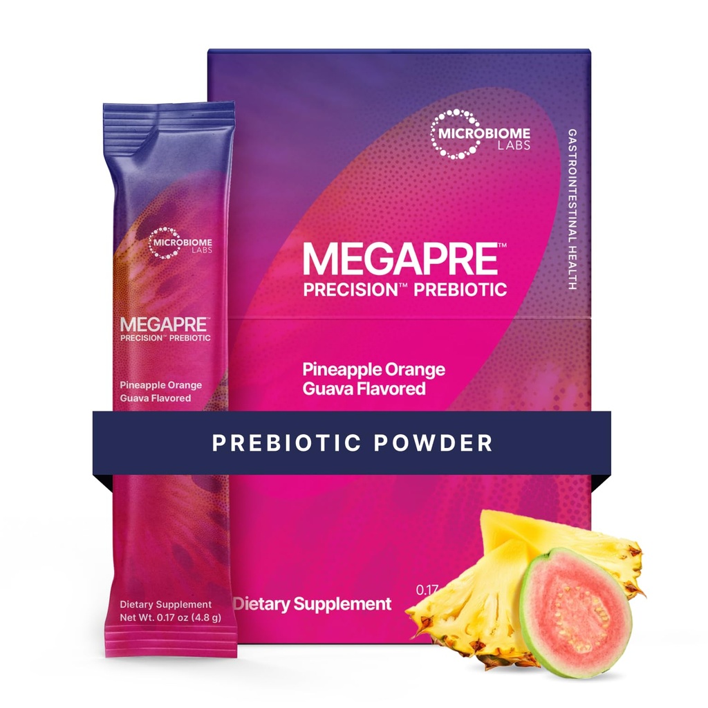 Microbiome Labs MegaPre Fiber Powder untuk Perempuan, Pria & Anak-Anak - Pra-Dressed Prebiotic Fiber Pounder (30 Minuman Pawai)