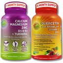 SUPLEMENTS STUCEtin dengan Bromelain, Vitamin C & Zinc + Plant - berbasis Kalsium, Magnesium, D3, K2 & Turmeric - 100% Fegan Tambahan Bundle untuk Imune & Bone Support