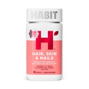 Habit Hair, Skin & Nails Suplemen (60 Kapsul) - New Look, Support Skin Hydration, Hair & Nail Power, Biotin 2000mcg, Vitamin A & C, Hialuronic Acid, Rosehip, Vegan, Non-GMO (1 Pack)