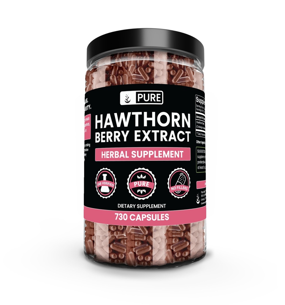 Ingrediens Asli Hawthorn Berry Ekstrak (730 Capsules) Murni & Natural, Tidak Ada Addonitives Atau Penjual