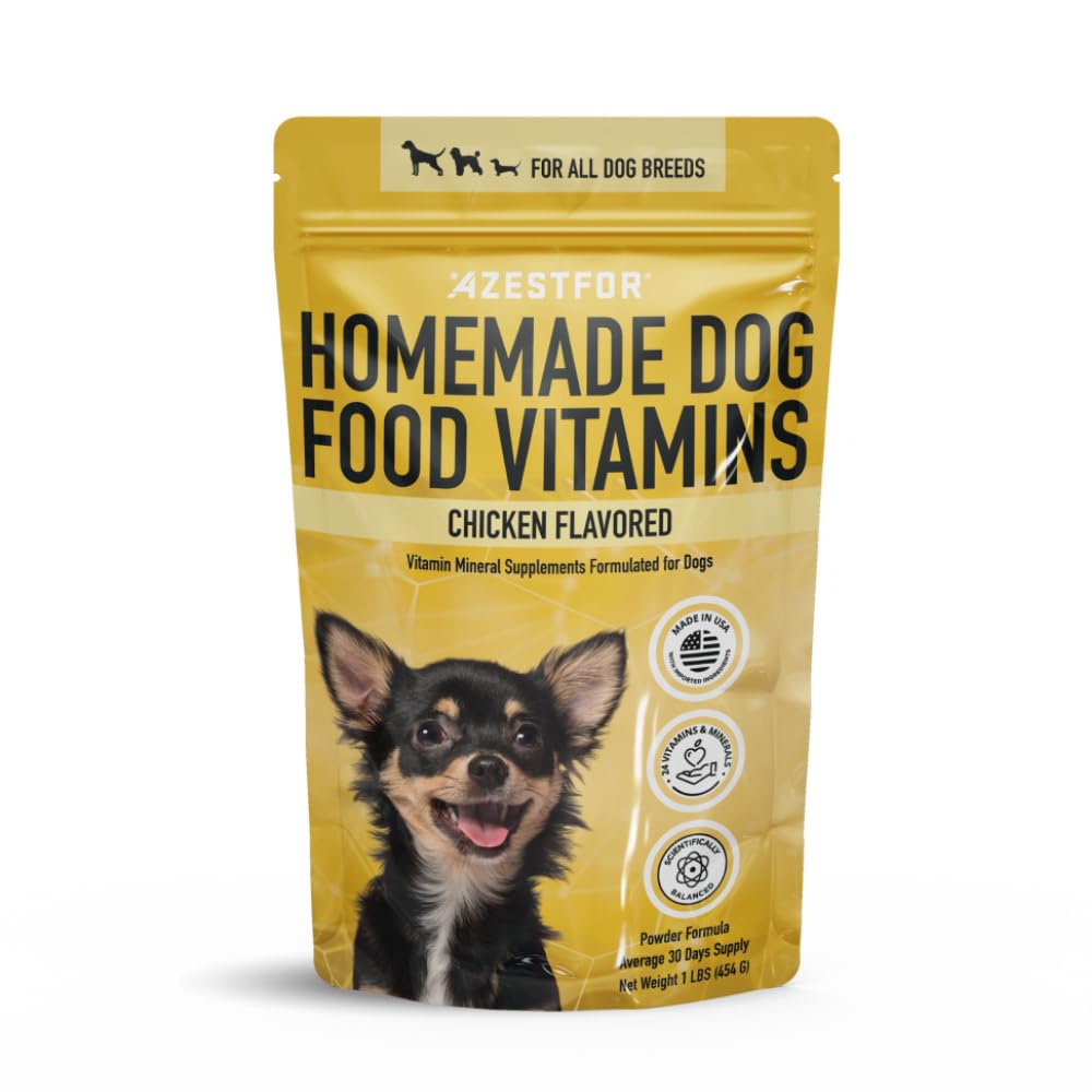 Pangan Makanan Anjing Azesfor buatan rumah tangga Anjing Vitamin Dibuat di Amerika Serikat Tambahkan ke Diet Seluruh Holistik Raw BarF Semua Beeds Puppy Tumbuh 16oz Powder