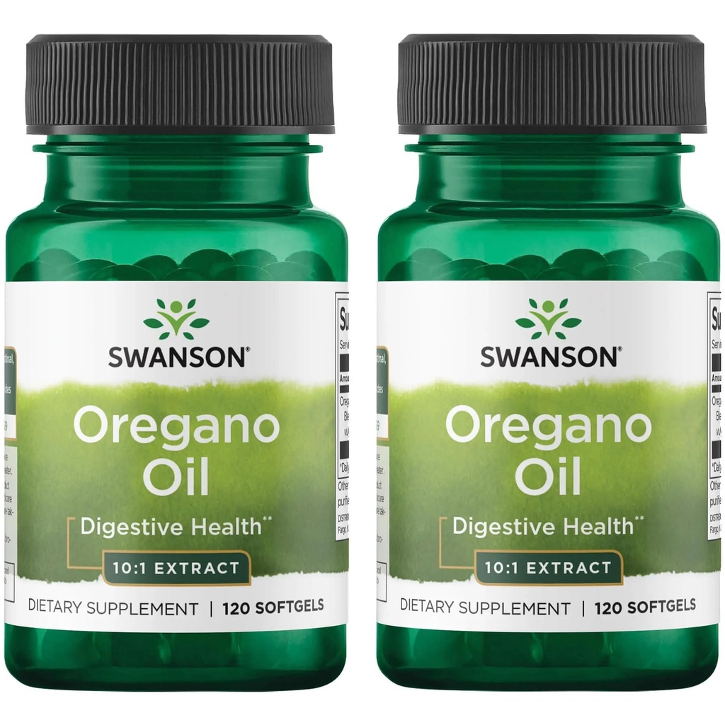 Swanson Oregano Oil 10: 1 Ekstrak - Penambahan Alami Promoting Kesehatan Digetical & Respiratory Dukungan - Mendukung Sistem Gastrointestinal & Uriner Kesehatan - (120 Softgeels, 150mg Masing-masing) (2 Pack)