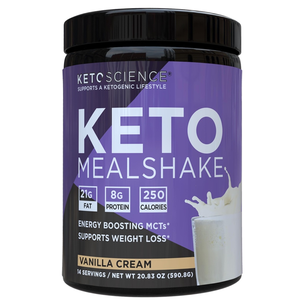 Keto Science Ketogenic Meal Shake Vanilla Dimetary Supplement, Rich in MCTS and Protein, Packed with Collagen, Vitamin, Keto and Paleo Friendly, Weight Los, (14 servings), 20.49 Oz