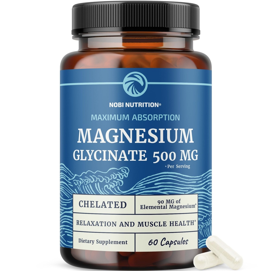 Magnesium Glycinate 500mg 124; Cheriated for High Absorpsi 12.4; Muscle Relaxation, Bones, Heart, Nerve, Sleep & Calm Dups for Women & Men 124; Magnesium Charlate Complex & Bisglycinate