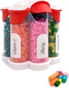 Extra Large Pill Organizer Daily, Weekly, Monthly Suplement Bottle, Cute Blossom Pill Discenser dengan 7 XL Kompartemen, Easy- Open Pill Box for Vitamin, Medications, Label Included (Red)