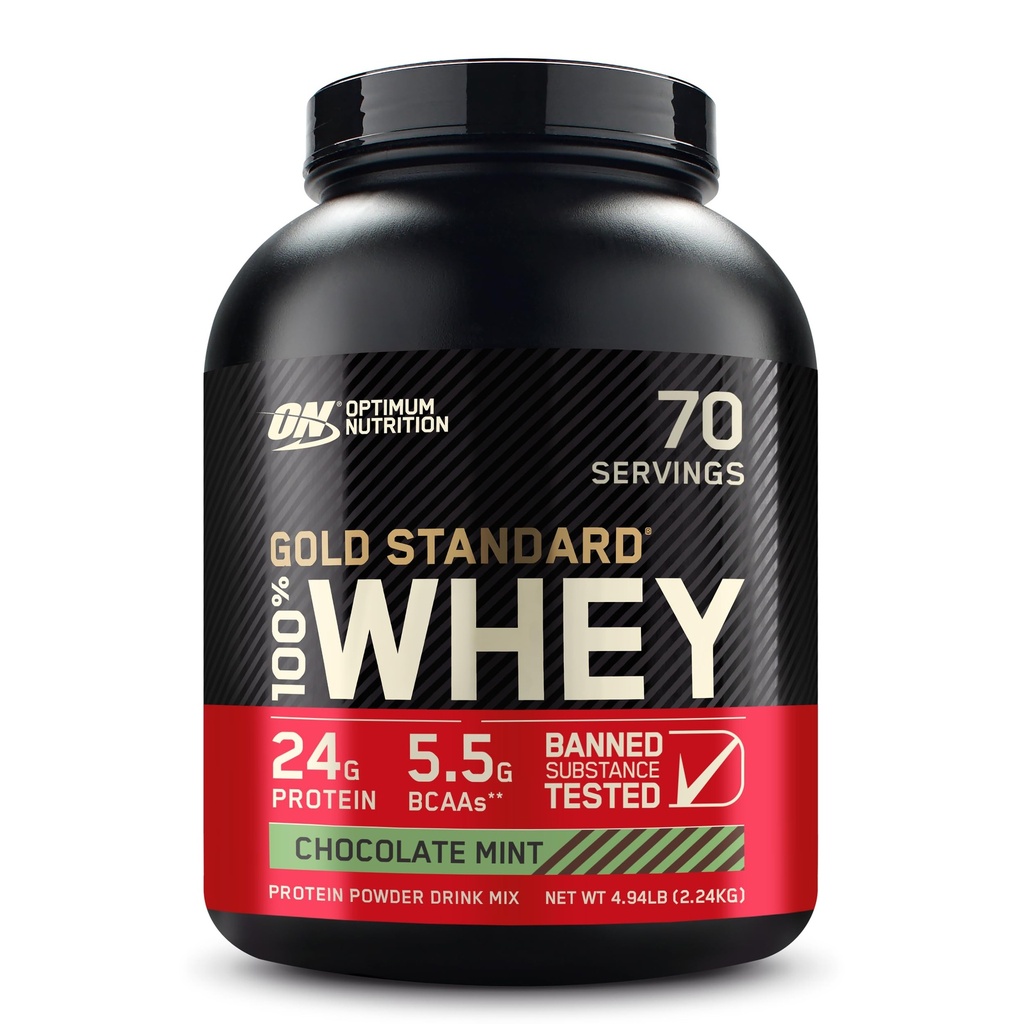 Optimum Nutition Gold Standard ® 100% Whey, Chocolate Mint, 4.94 lb (2.24 kg)