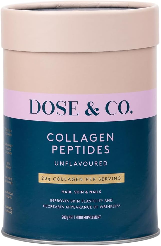 DOSE & CO. Peptida Collagen murni untuk Rambut, Kulit & Nails, Suplemen Bedak - 10oz