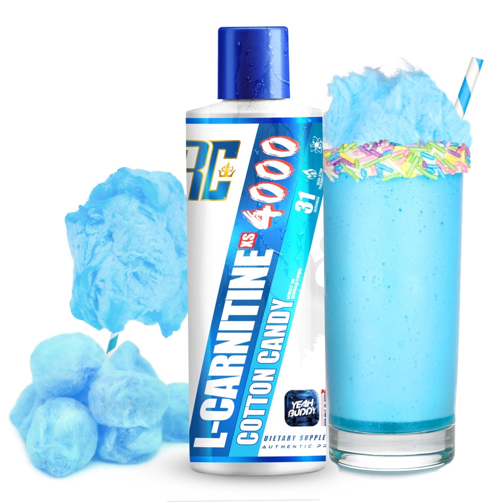 Ronnie Coleman Signature Series L Carnitine XS 4000 Liquid, Stimulant Free, Sugar Free, Zero Carbs, Lean Muscle Adport for Men & Women, 16 Oz (16 oz, Cotton Candy (4000)