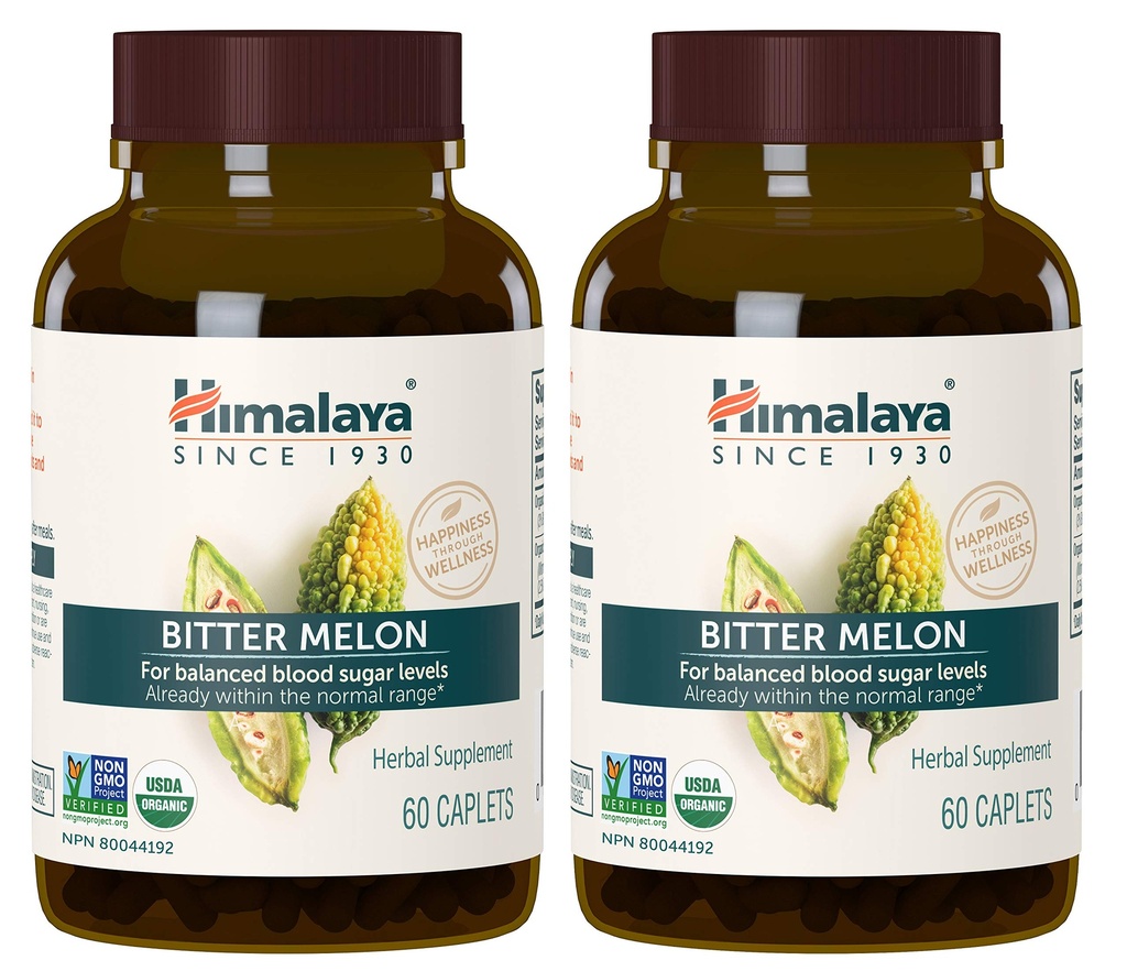 Hilaya Bitter Melon Organik - Herbal Metabolisme Dukungan - USDA Organik, Non-GMO, Vegan, Gluten Free, Addititive Free, 660 mg, 60 Caplets (Paket 2)