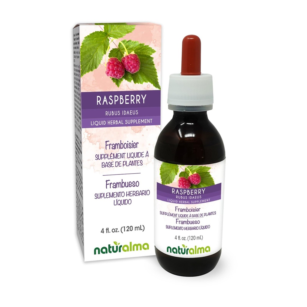 Aturalma Raspberry (Rubus idaeus) Leaf Alcohol- Free Tincture - 4 fl oz Liquid Extract in Drops - Herbal Supplemen - Vegan