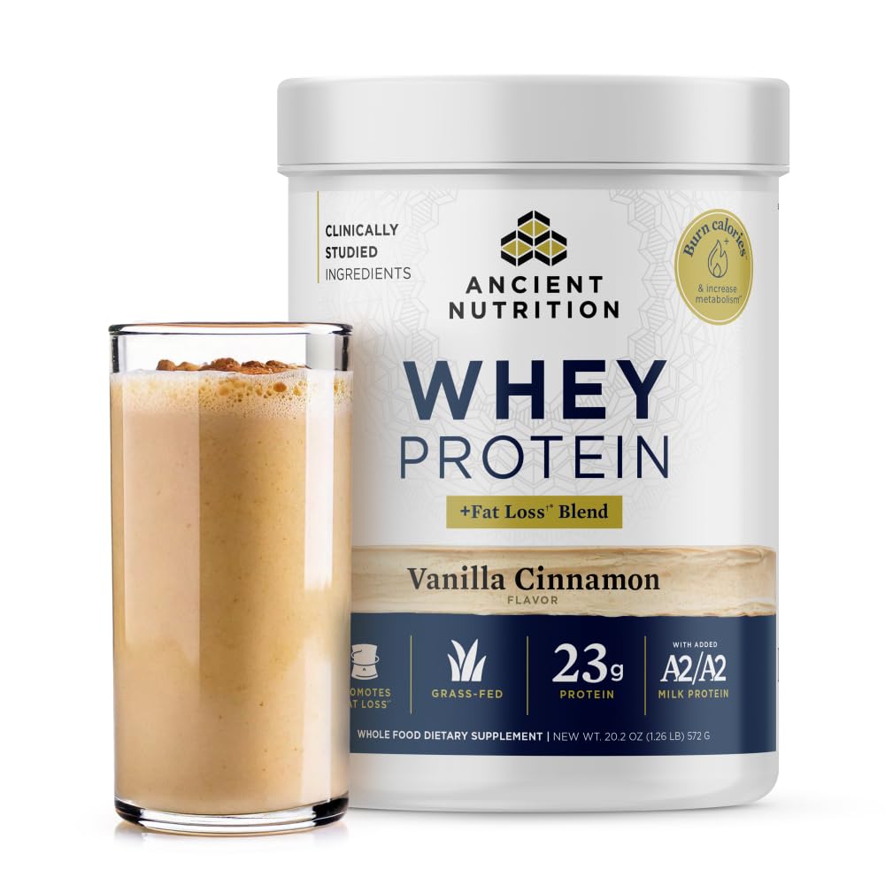 Nenek Nutrition Kuno, Whey Feed Protein + Fat Loss Blend, Vanilla Cinnamon, 23g Protein, Promotes Fat Loss dan Boost Metabolisme, Regeneratif Organik A2 / A2 Milk Protein, 18 Hamba