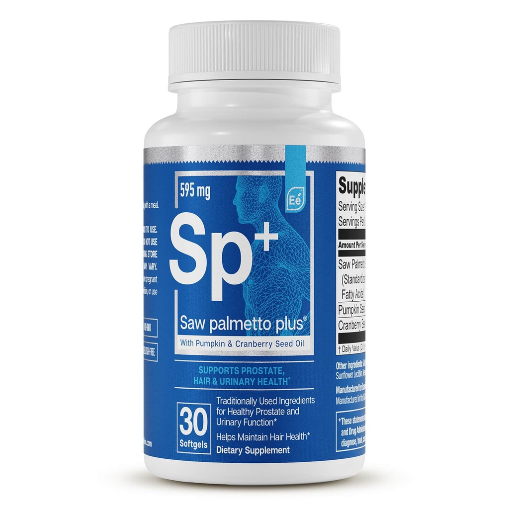 Saw Palmetto Plus - Prostate Health Suplement for Men with Labu and Cranberry Seed Oil 124; Dukung Bladder and Urinary Health oleh Elements - 60 Softgel