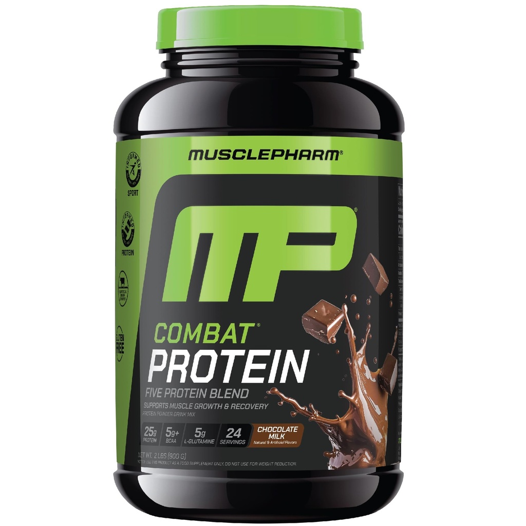 Kompedu Protein MusclePharm, Chocolate Milk Flavor, Fuels Muscles for Productive Workouts, 5 Protein Numbers, termasuk Whey Protein Isolate & Egg Albumin, Gluten Free, 2 lb, 24