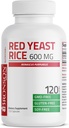 Bronson Red Yeast Rice 600 MG Monascus Purpureus Herbal Health, Non- GMO, 120 Capsules