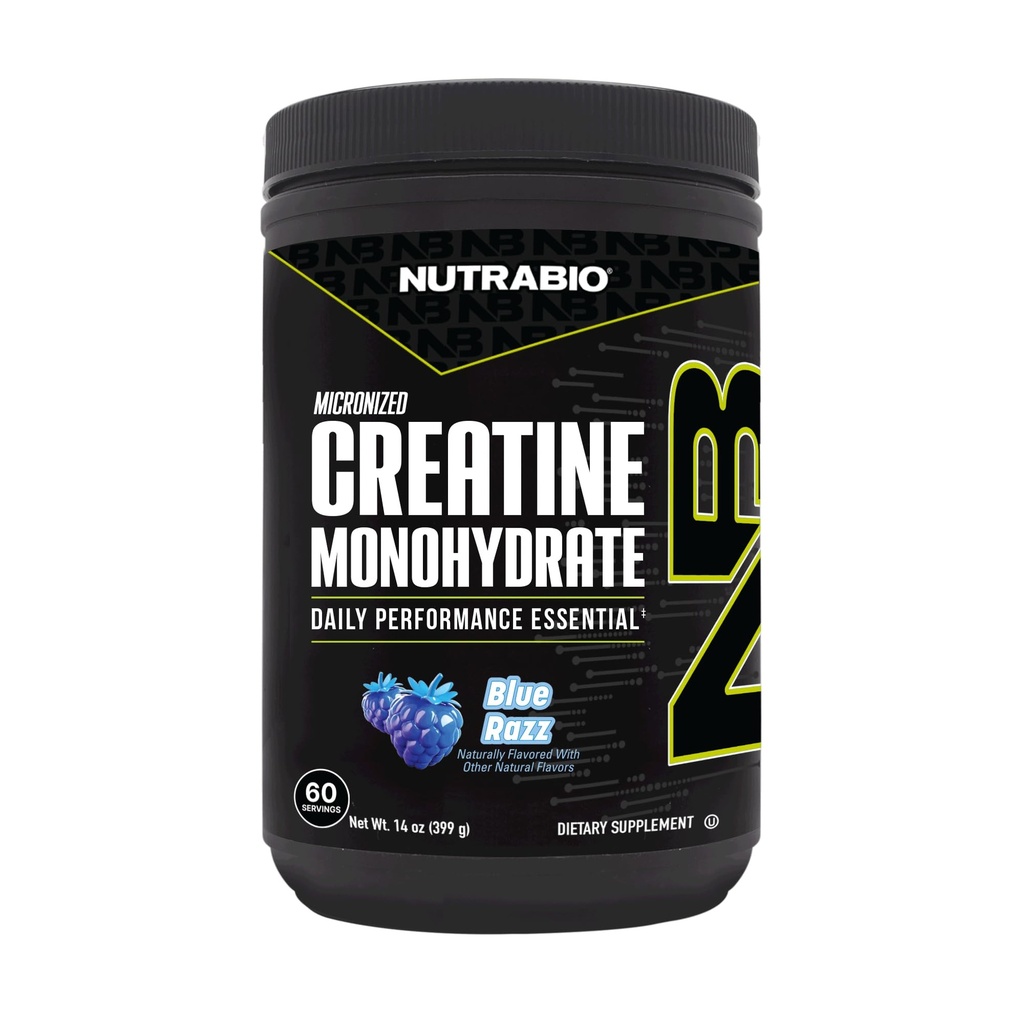 NutraBio Pure Micronized Creatine Monohyder Applemen, Blue Razz (300 g) - Mendukung Energi Otot Peluru, Pemulihan, dan Kekuatan - HPLC Tested Creatine Powder Suplemen Untuk Pria dan Perempuan