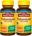 Nature Made Potasium Gluconate 550 mg, Dietary Supplement for Heart Health Support, 100 Tablet, Supply 100 Hari (Paket 2)