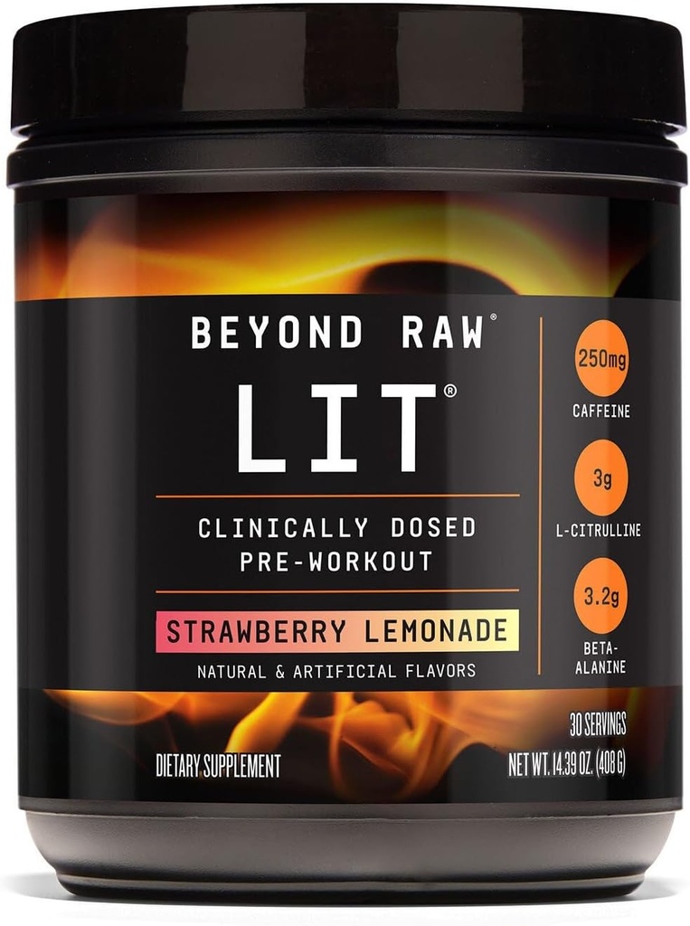 Beyond Raw LIT Pre-Workout - Strawberry Lemonade (30 Pelayan)