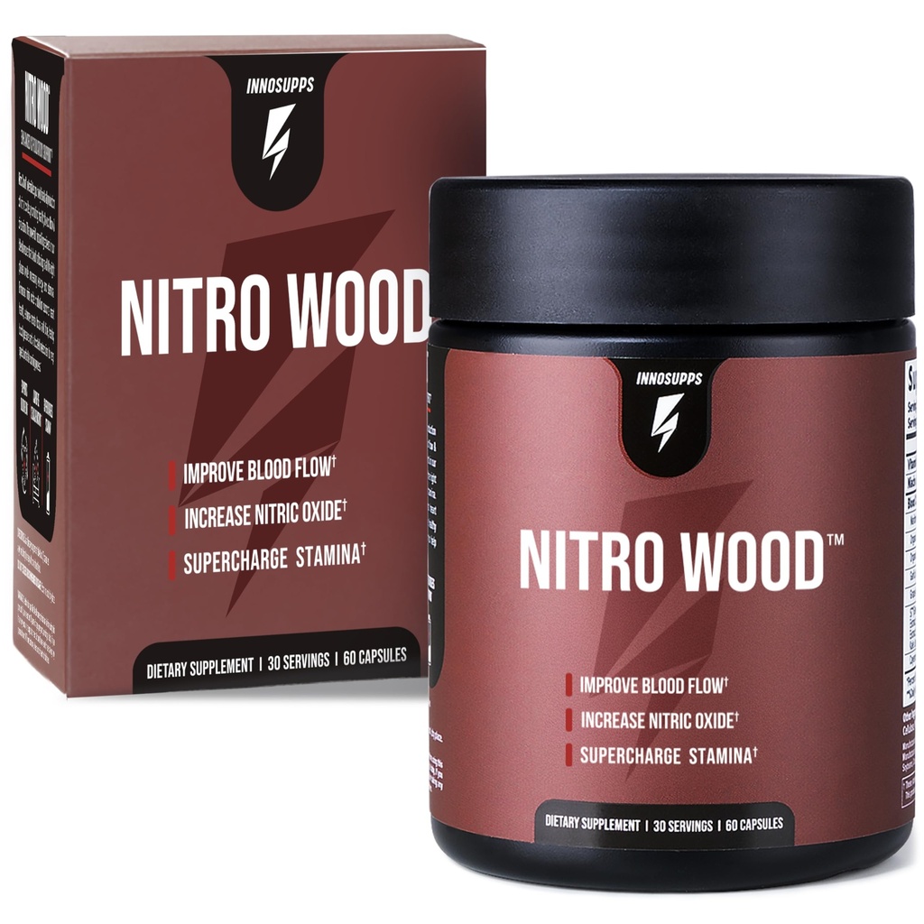 Innovative Nitro Wood - Supports Healthy Blood Flow 124; Nitric Oxide Suplement Hobement; Natural Ammune Support 126; (60 Vegetarian Capsules)