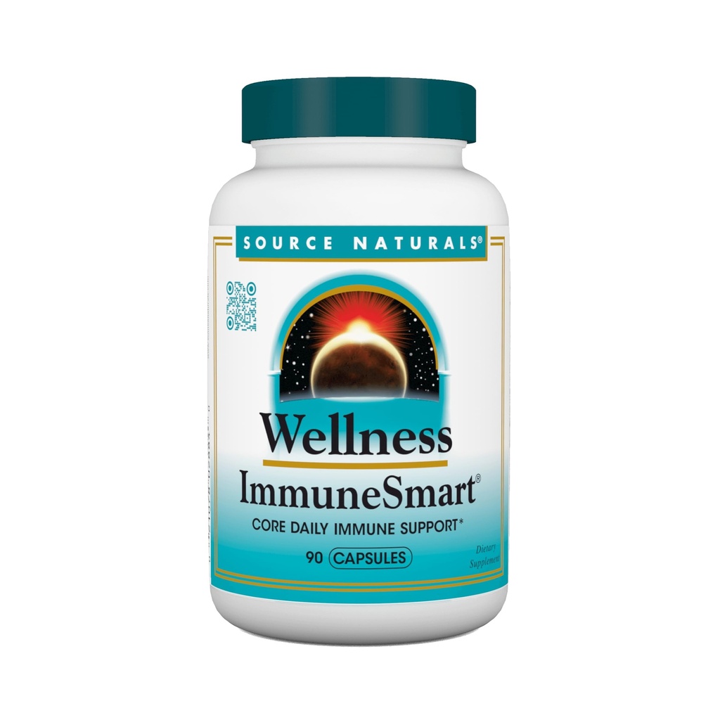 Source WellmuneSmart - for Core Daily Ammune Support *, with Vitamin A, C, D, Zinc, Elderberry, Echinacea, Andrographis, Turkey Tail and Garlic - 90 Capsules