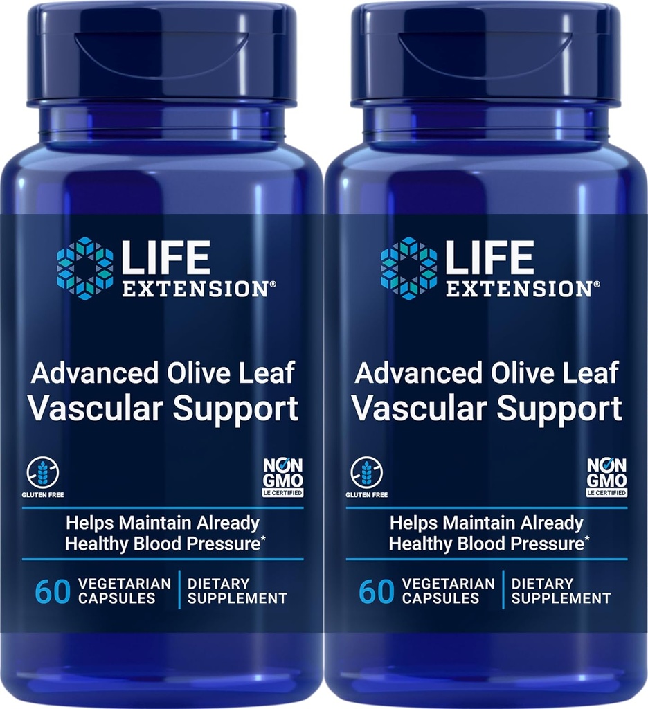 Ekstensi Hidup Advanced Olive Leaf Vascular, 60 Vegetarian Capsules (Paket 2)