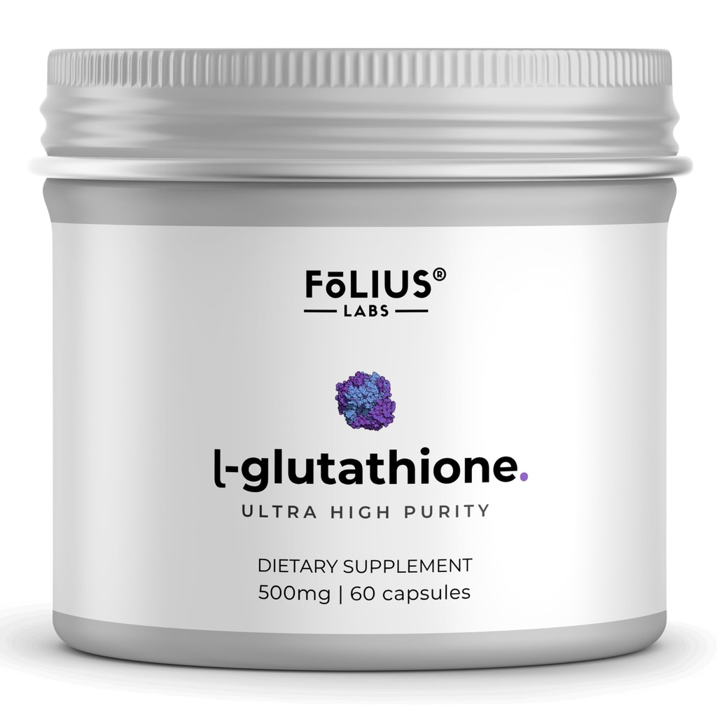 Suplemen Tinggi Ultra L- Glutathione 98% Suplemen Glowing Skin - Collagen untuk Perempuan dan Pria - 500mg Terkonsentrasi Formula, Mengurangi Tambahan L- Glutathione - 60 Kapsul
