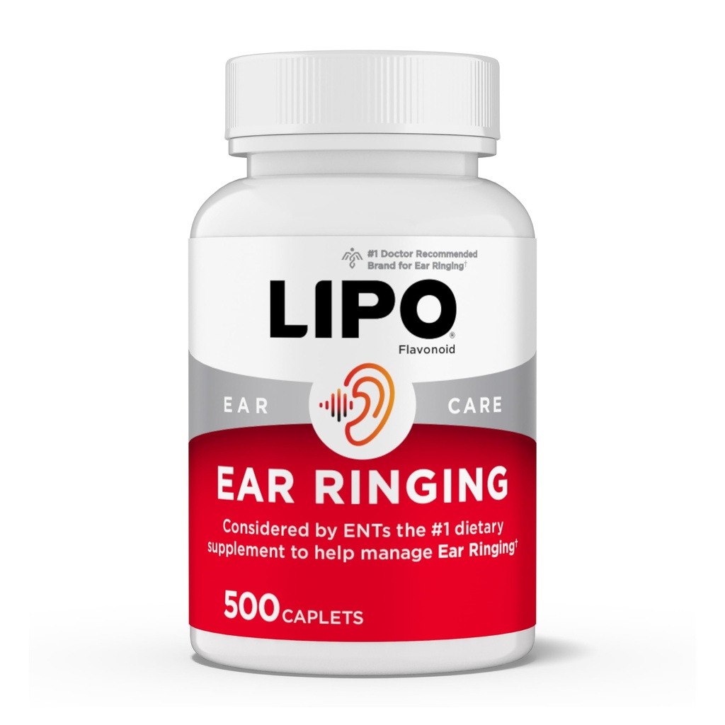 Lipo- Flavonoid Plus Tinnitus Relief - Doctor- Rekomendated for Ringing Ears - Clinically - Proven Lemon Bioflavonoid Complex dengan Vitamin C, B1, B2, B6, B12, & Calcium - 500 Caplets