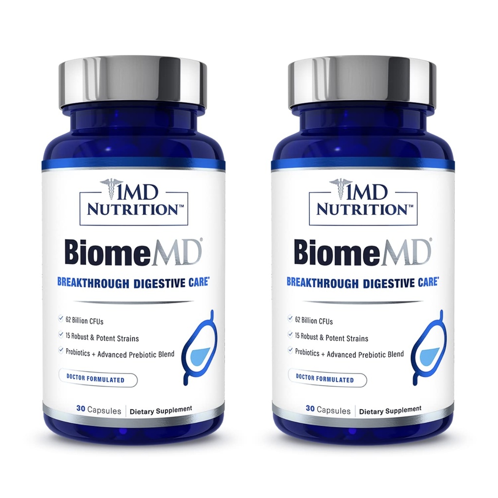 1MD Nutrition BioMD Programtes 124; 62 Milyar CFUs, 15 Comprehensive Strains - Pro & Pregnance 124- Doctor- Formulate for Digetical Health & Imune Dukung 124; 60 Capsules