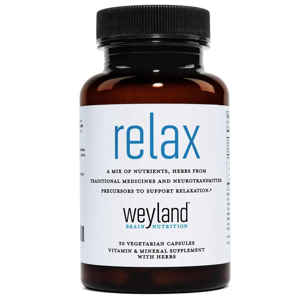Relax - Natural Sleep Supplemen dengan GABA, L- Theanine, Valerian Root, 5- HTP, Lemon Balm - Tenang dan Relaxation Aid - 30 Vegetarian Capsules
