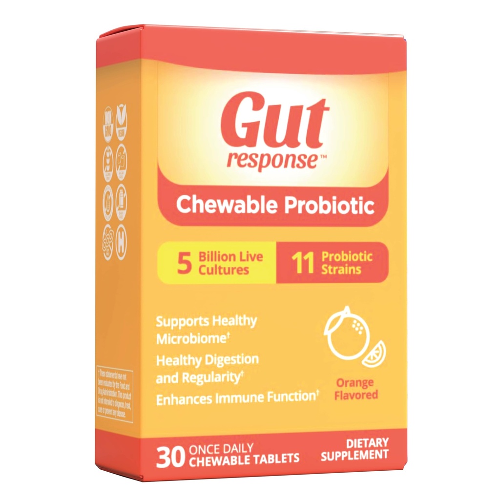 Probiotik Chewable untuk Pria & Women, Perlambat Penuaan Digetical Down, Boosts Immune System, Non-GMO, Gluten Free & Soy Free, 5 Milyar CFU, 30 Cable Tablet, Orange Flavor
