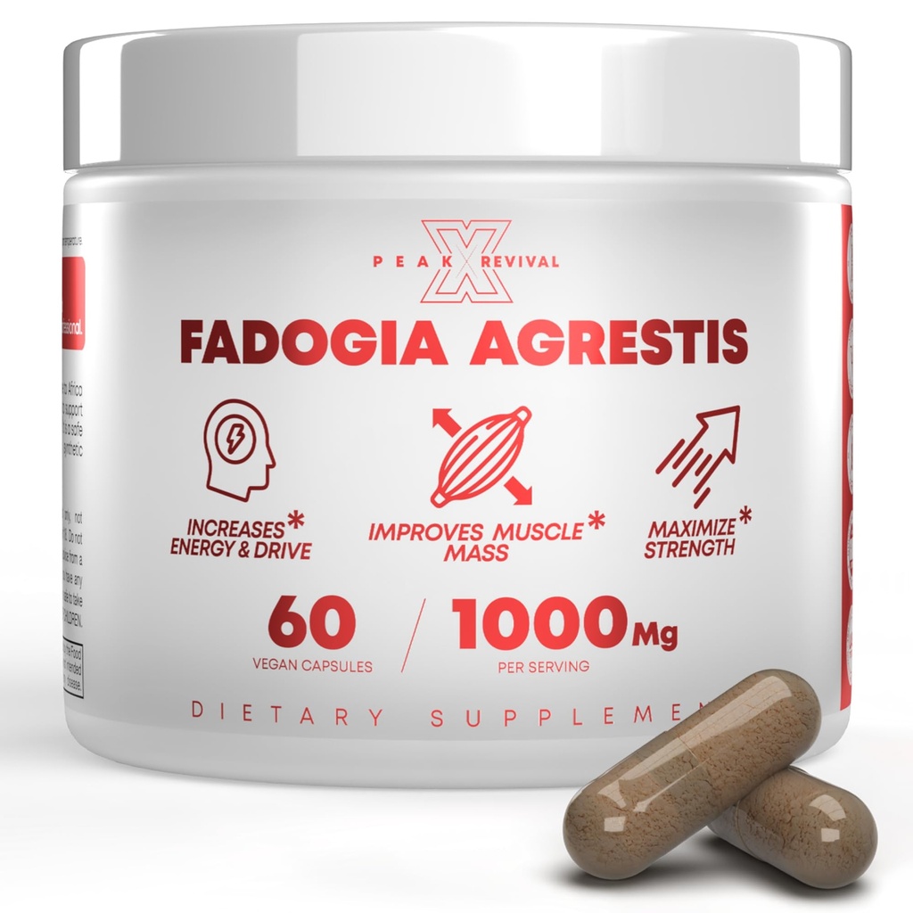 Fadogia Agrestis 100mg Per Serving Suplement - Aggest Extract to Increase Energy, Atletic Performance & Muscle Mass - Suplemen, Dibuat di Amerika Serikat (60 Capsules)