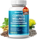 CORTISOL Wellness Ashwagandha 14- 1 Natural Blend with Phoshatidlyserine Magnolia Rhodiola St. John 's Welt Peppermint Bacopa - 150 Count - Dibuat & Testing di USA