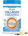 Orgain Coffee Creamer, 10g Grass Fed Hydrolyzed Collagen Peptides, French Vanilla - With Organic Oat Milk Powder, Coconut Oil, MCT Oil, Avoid Oil, Hair, Skin, Nail, & Gabungan Dukungan - 10oz