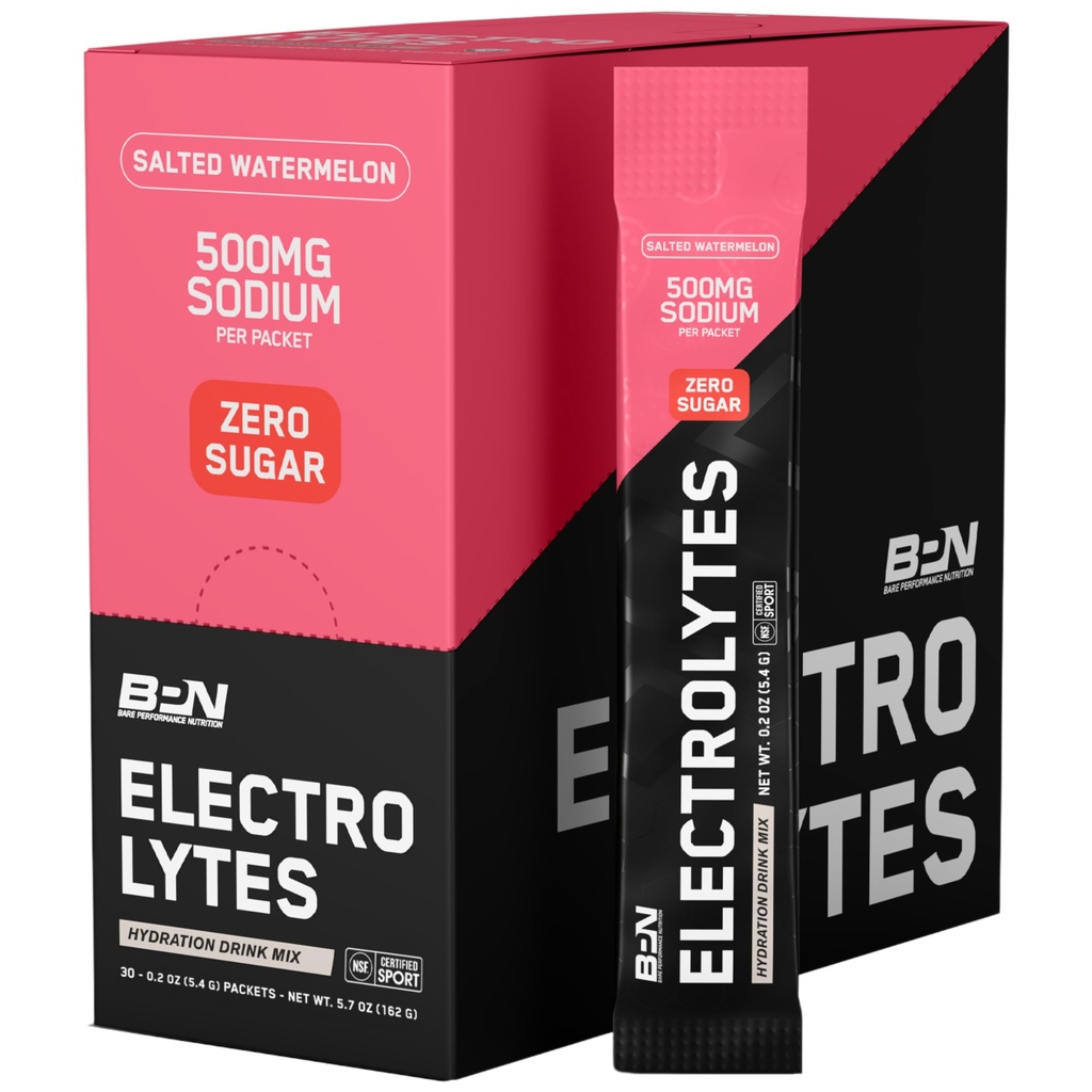 BPN Electrolytes Go Packs Hydration Drink Mix 124; Gula Free Electrolite Powder 124; 500mg Sodium per Serving 124; Secara alami Sweeded 124; Salted Watermelon, 30 Cumer