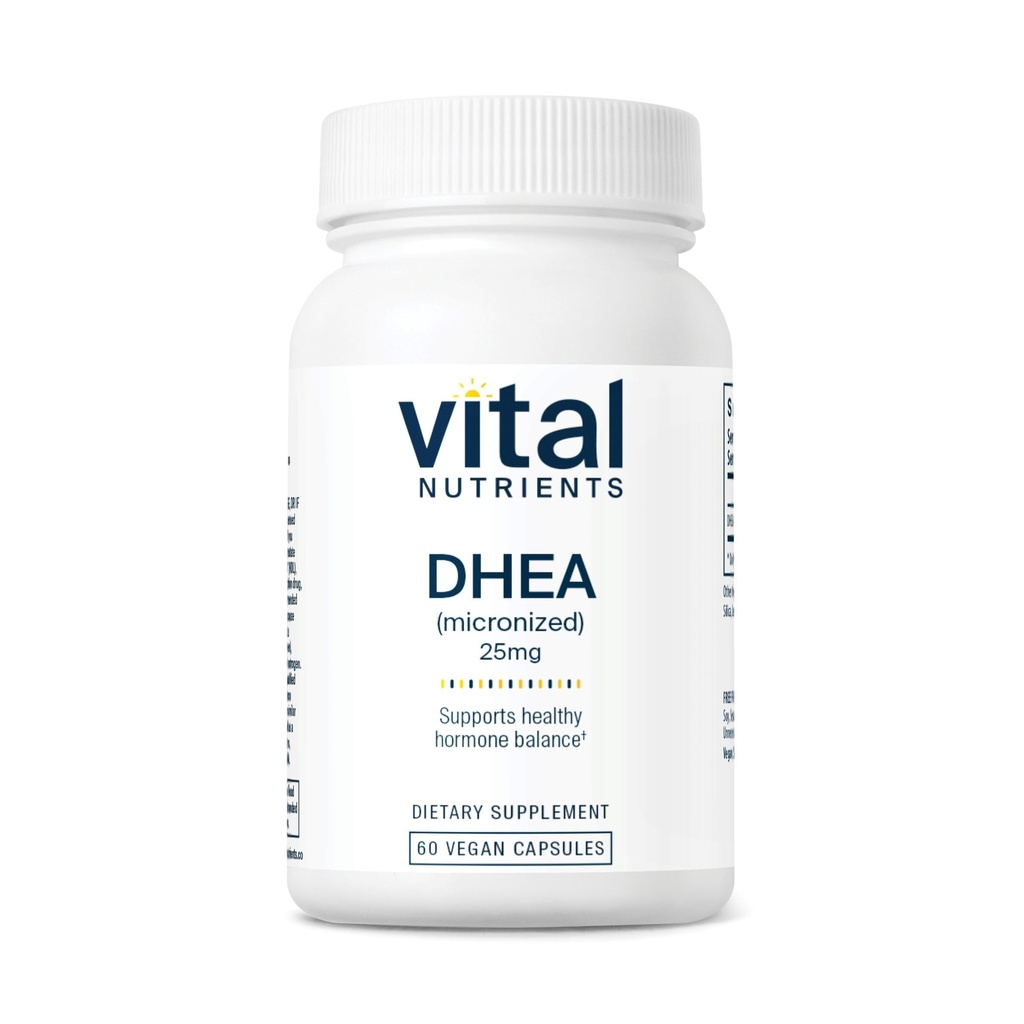 Visi Nutrients DHEA 25mg 124; Vegan Micronized DHEA Suplemen Perempuan & Pria & Laki-Laki; Pasokan Hormone Saldo 124; Mendukung Metabolisme Heally Sugar & Minemary 124; Gluten, Soy Free Capsules
