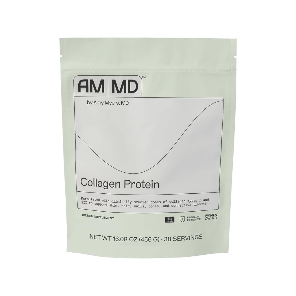 Amy Myers MD Collagen Protein Powder - Tipe 1 & 3 Kolagen - Bovine Collagen untuk Mendukung Rambut Sehat, Skin & Nails - Bebas Gluten- Bebas & Non-Soy - 16.08 oz (38 Pelayan)