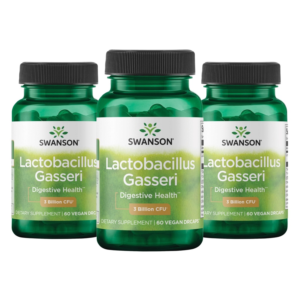 Swanson Lactoillus Gasseri Probiotic for Dewata Seeking Digetical and Metabolic Dupport with 3 Million CFU - Acid- Resustation (60 Vegan Capsules, 3 Pack)
