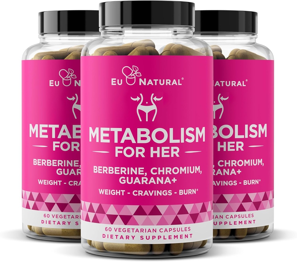 Metabolisme untuk Bundle nya-3-pack - Wheight Los Pills for Women - Appetite Suppresant, Fat Burner, Metabolisme Booster - Combat Crauings & Lose Belly Fat - Berine, Chromium Picolinate & Guarana