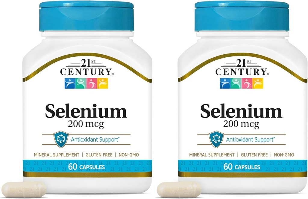 21 abad Selenium 200 mcg Capsules, 60 Cacah (Paket 2)