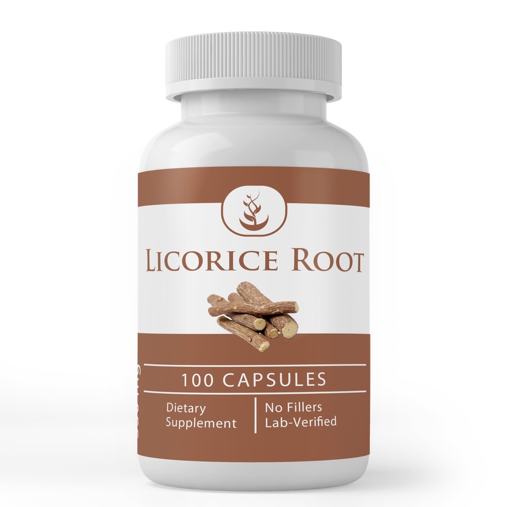 Murni Ingregents Licorice Root Extract (100 Capsules) Selalu Murni, Tidak Ada Addicitives Atau Pengisi, Lab Verified