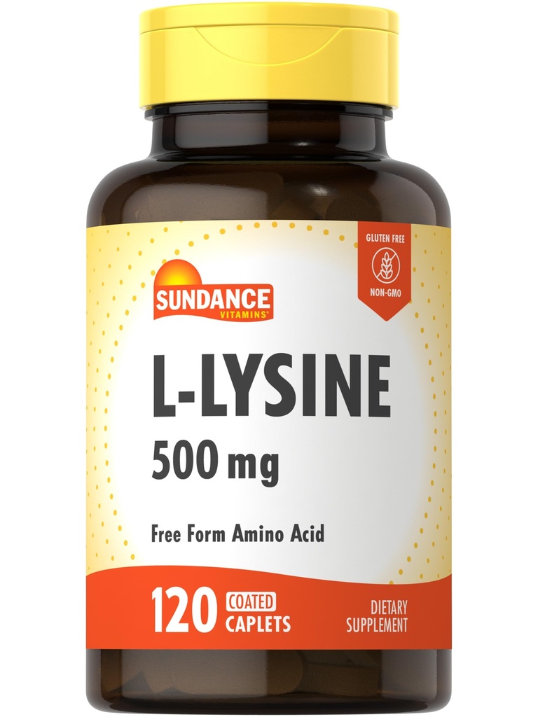 Sundance L-Lysine 500mg 124; 120 Caplets 124; Formulir Bebas Amino Acid 124; Vegetarian, Non- GMO, dan Gluten Free Suplemen