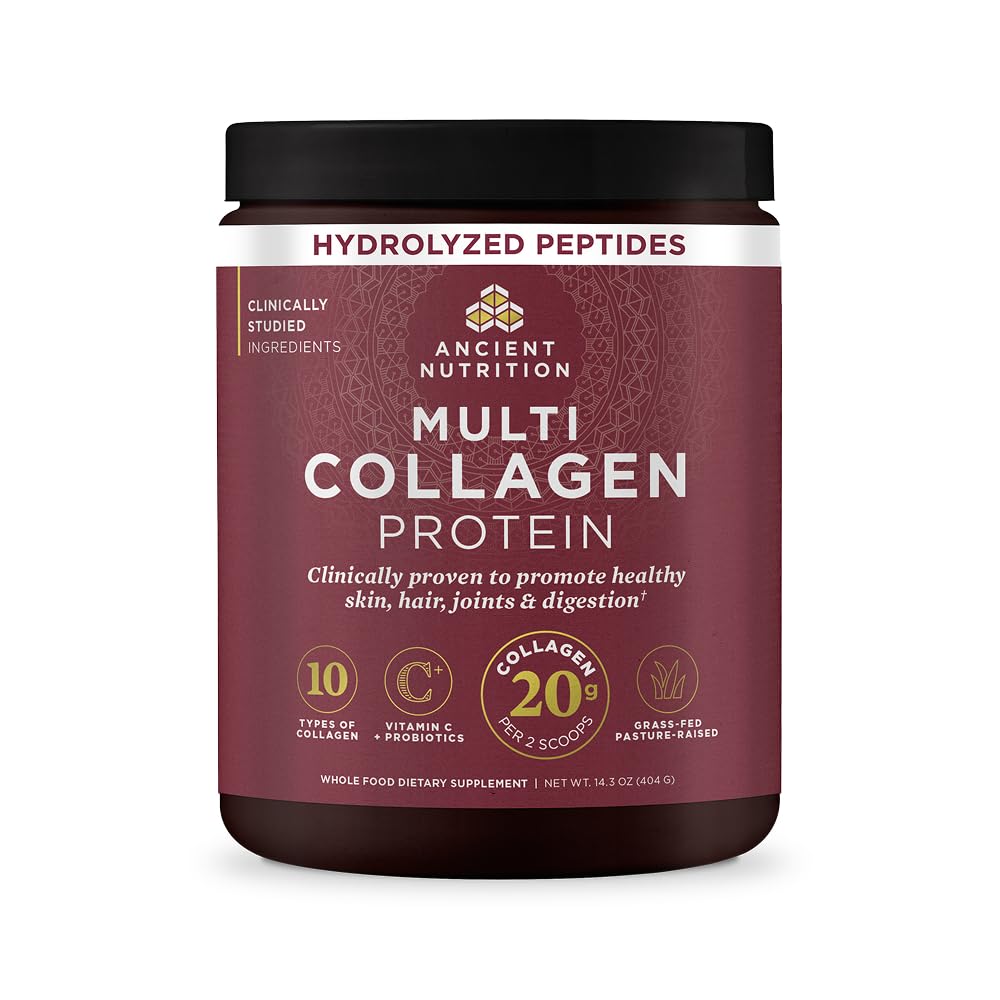 Koleksi Nutres Kuno Peptides Powder, Multi Collagen Protein, Perempuan & Pria, Vitamin C, Progories, Collagen Hydrolyzed, Supports Skin, Joints, Gut Health, Unflashed, 40 Servings