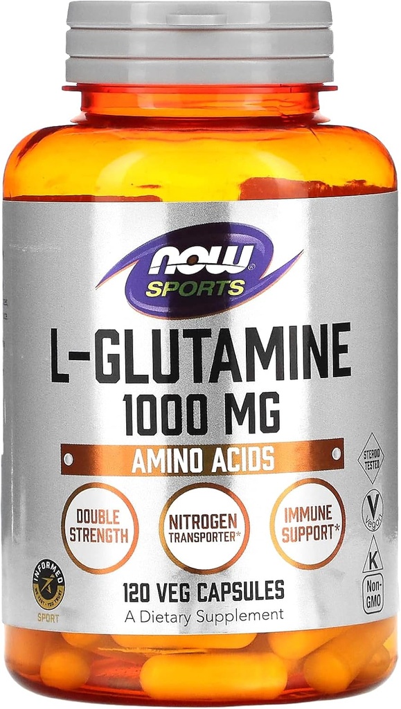 NOW Foods Sports, L-Glutamine, 1.000 mg, 120 Veg Capsules