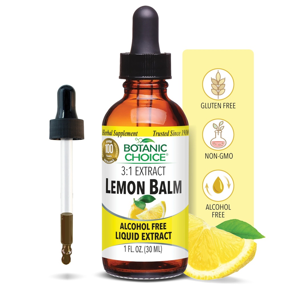 Ekstraksi Limid Balim Botanic Lemon, Alkohol Bebas, Gluten Free, Dukungan Bebas Tradisional untuk Tranquility- Cepat Akting 1 Fluid Oz