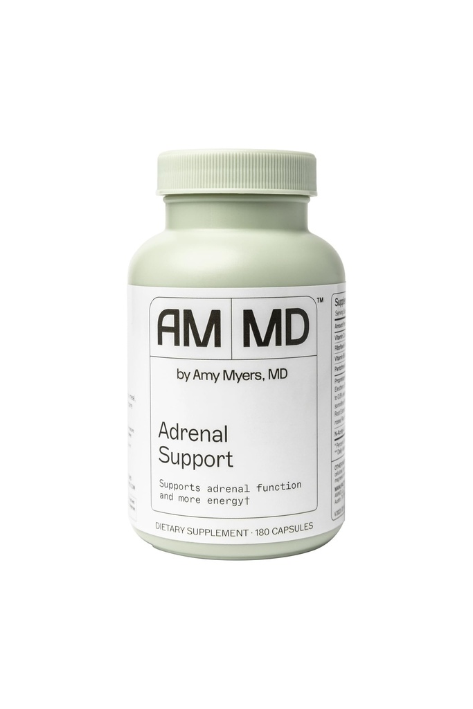 Amy Myers MD Adrenal Support - Adaptogenic Herb Suplemen dengan Ashwagandha, Riboflavin, Vitamin B6 & More - Gluten- Bebas, Non-Dairy & Non-Soy - 180 Capsules