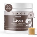 Fera Pets Liver Supplement for Dogs & Cats with Milk Thistle, Choline & Turmeric - Organic Botanicals - Enhances Liver Fungsi, kekebalan, Detoksifikasi, & Metabolic Fungsi - Powder - 60 Scoops