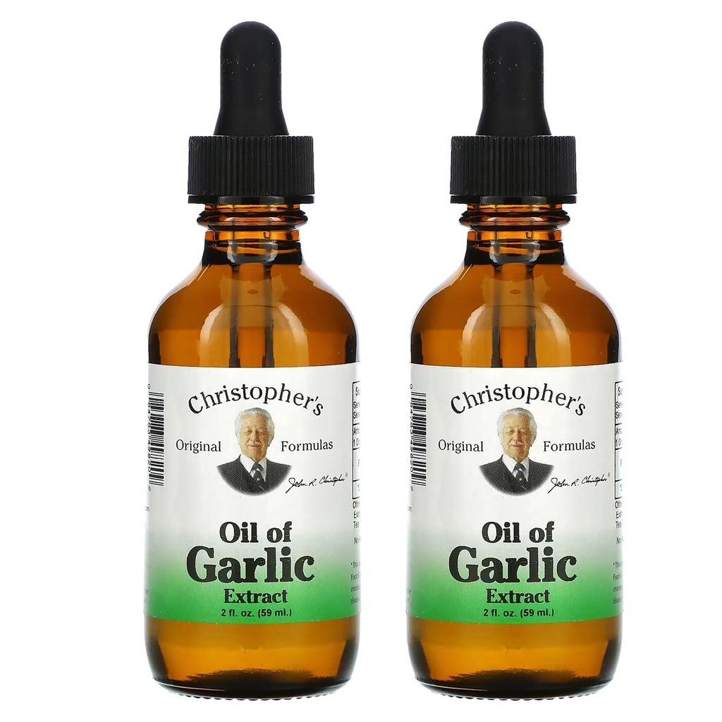 Christopher 's Original Formulas Oil of Bawang Putih Ekstrak 2 Ounces - Kembungkus 2 - Suplemen Premium Herbal - Cold- Menekan & Pure Liquid Oil 124; Versatile Penggunaan